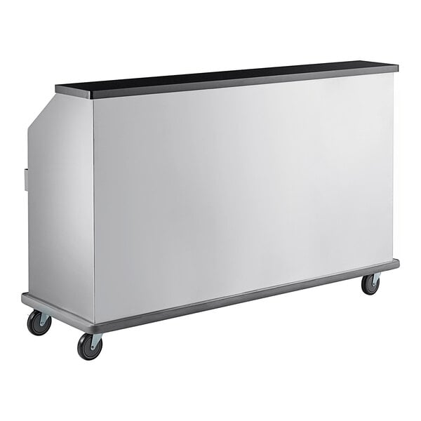 Regency 74" Standard Stainless Steel Portable Bar with Two Removable Speed Rails, Ice Bin, and Removable Ice Bin Cover