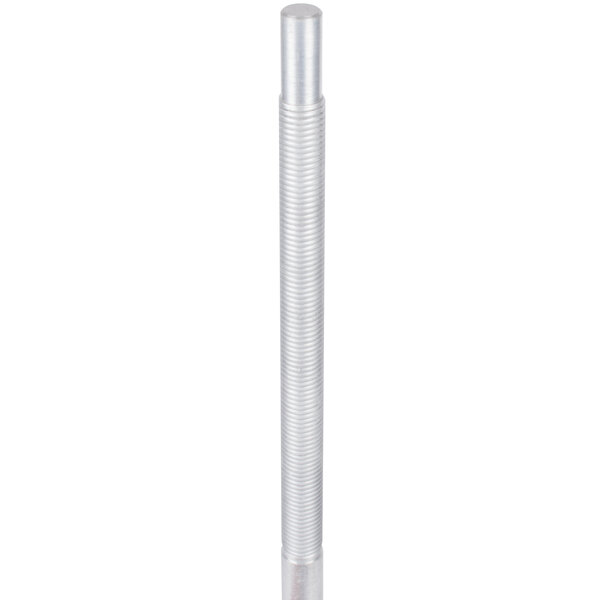 A long metal rod with a long cylindrical end on a white background.