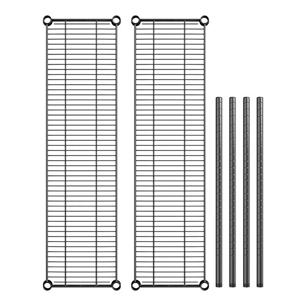 A Regency black metal wire shelf kit on white background.