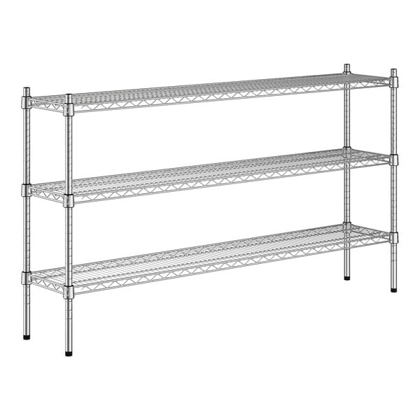 A Regency chrome wire shelving kit with three shelves.