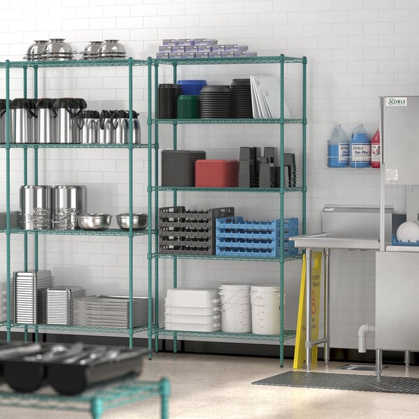 Regency 12" x 42" NSF Green Epoxy 5-Shelf Kit with 86" Posts