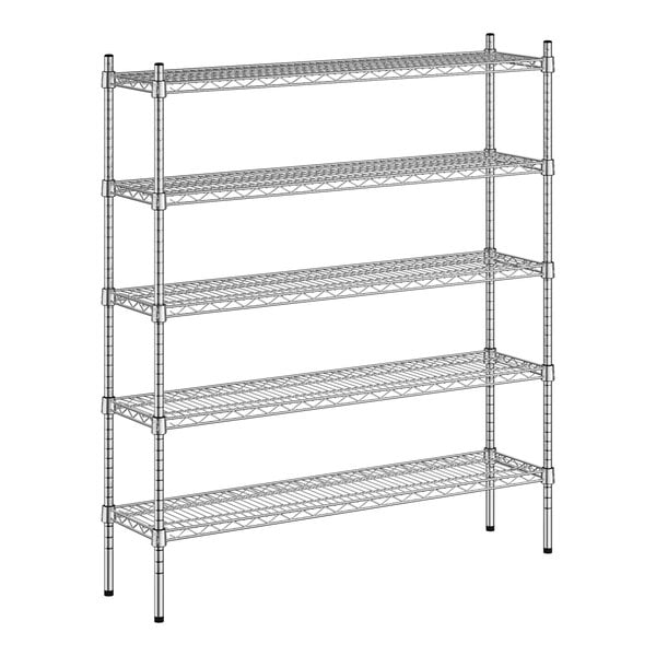 A wireframe of a Regency chrome 5-shelf kit.