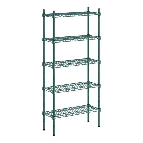 A green wireframe Regency shelf kit with four shelves.