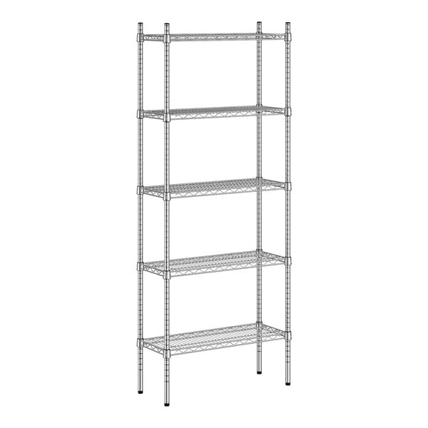 A white wireframe of a Regency 5-shelf kit.