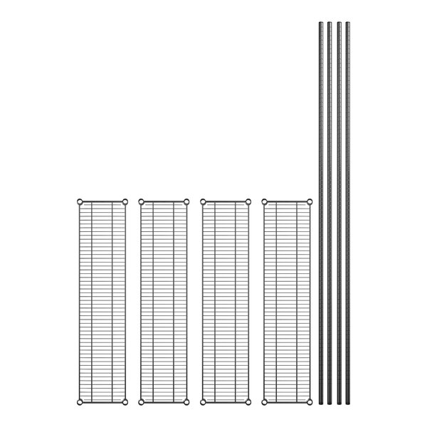 A white rectangular object with black lines representing a Regency wire rack shelf.