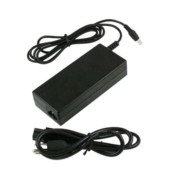 a black power cord with a black rectangle