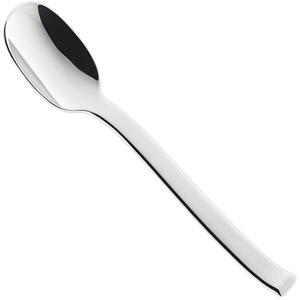A RAK Porcelain Massilia stainless steel dessert spoon with a silver handle.