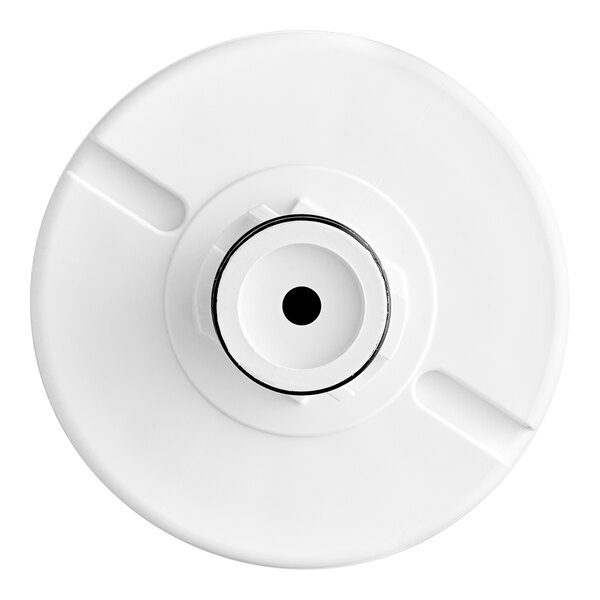 A white circular Bunn water filtration cartridge with a black center.
