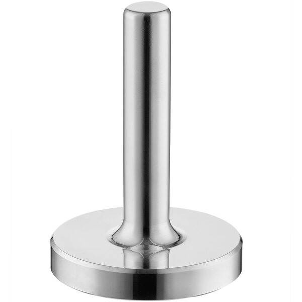 a silver metal cylinder with a white background