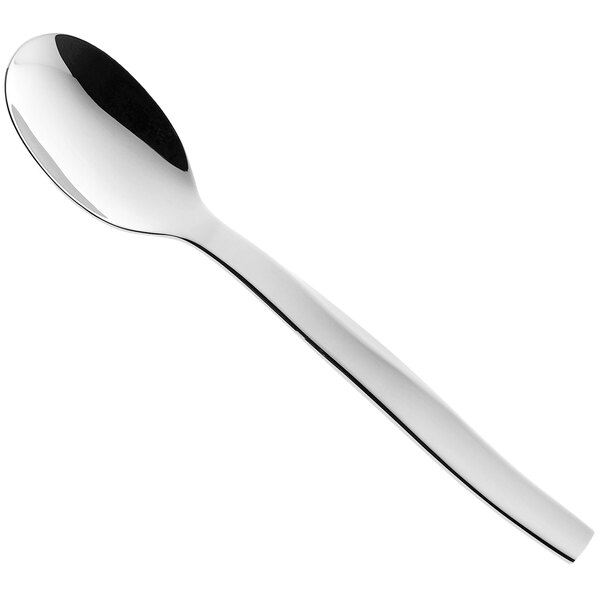 a silver spoon on a white background