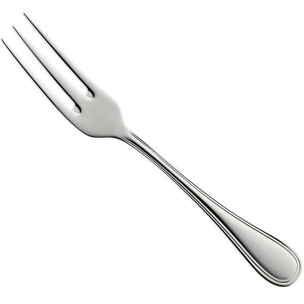 A RAK Porcelain stainless steel cake fork with a silver handle.