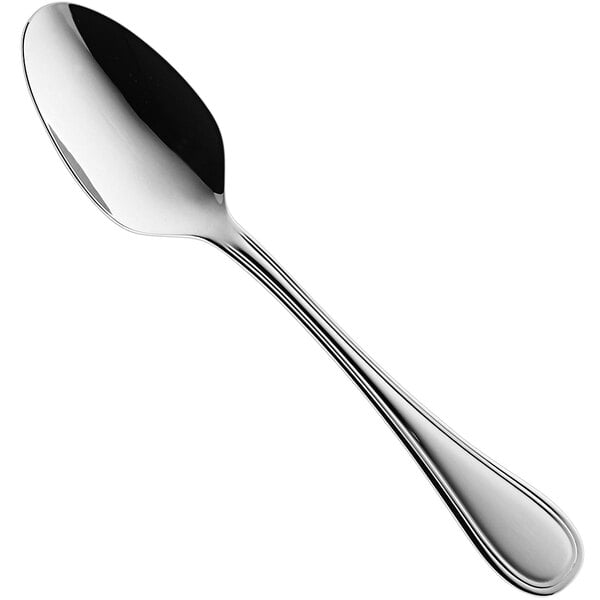 A RAK Porcelain stainless steel dinner spoon with a black handle and a silver bowl.