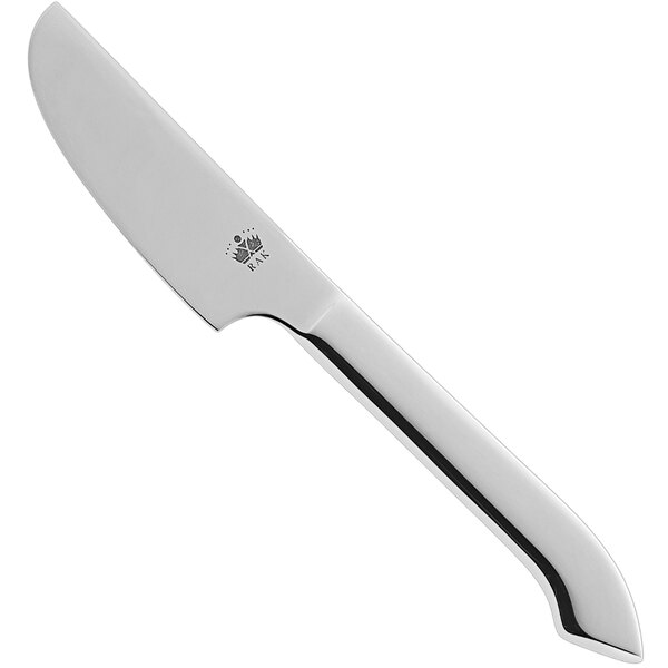 A RAK Porcelain stainless steel butter knife with a silver handle.