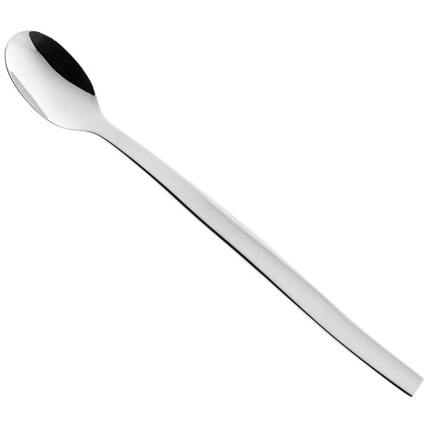 a silver spoon on a white background