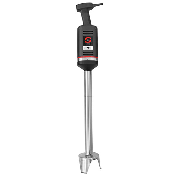 A silver and black Sammic XM-71 heavy-duty immersion blender.