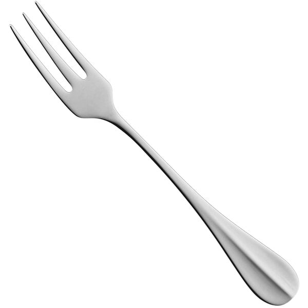 A RAK Porcelain stainless steel cake fork with a silver handle.