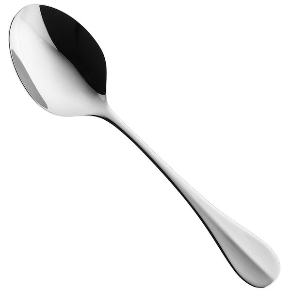 a silver spoon on a white background