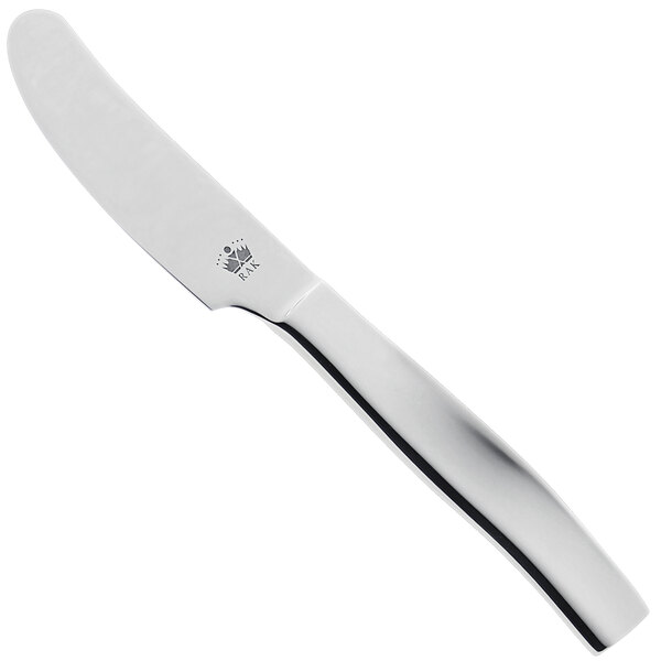 A RAK Porcelain stainless steel butter knife with a silver handle.