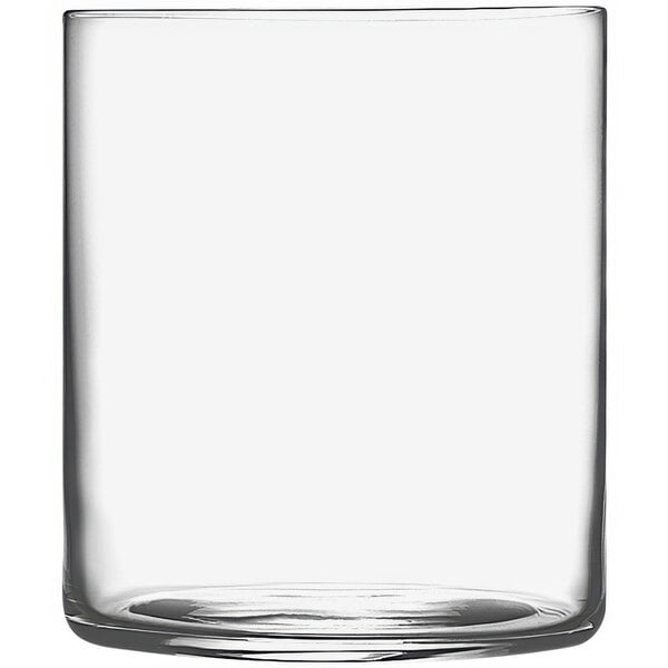 A Luigi Bormioli clear water glass.