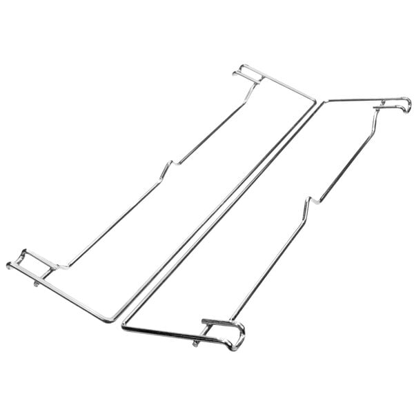 A pair of metal wire racks with handles.