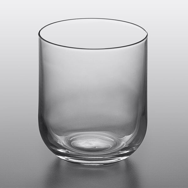 a clear glass with a white background