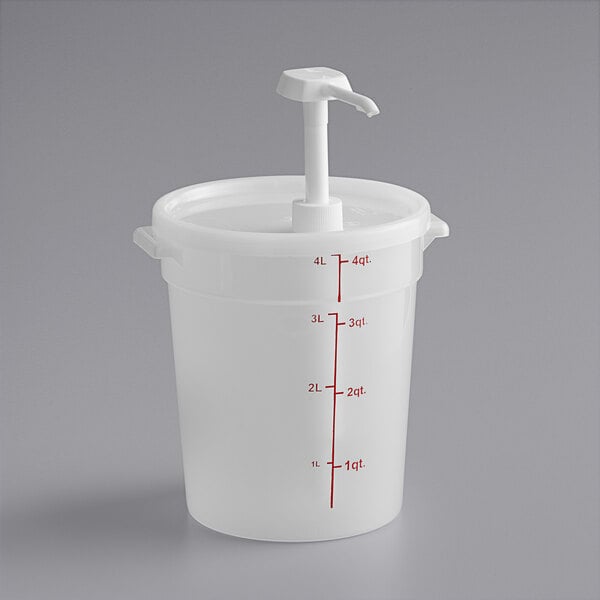 A white plastic container with a Choice pump on top.