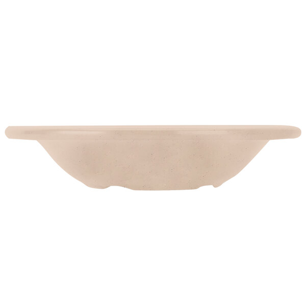 A white GET Tahoe Sandstone bowl with a white rim.