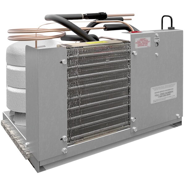 An Elkay water chiller with a metal frame.