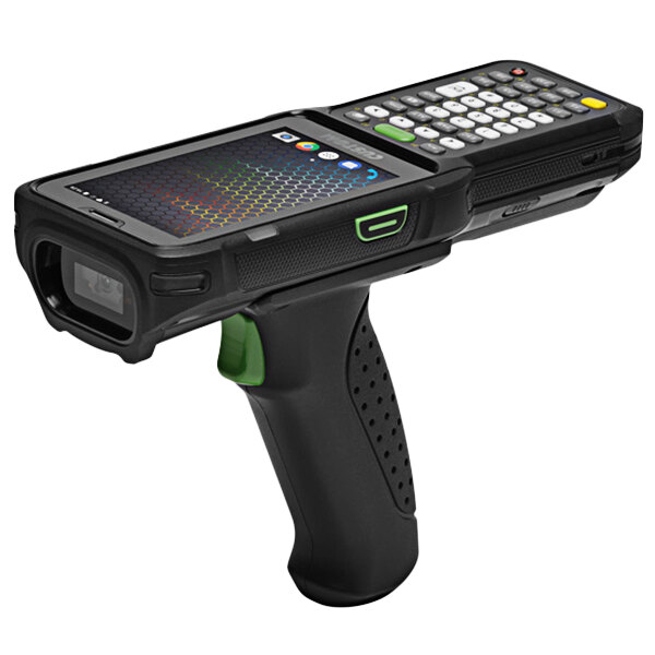 A Custom K-Ranger pistol grip attached to a handheld barcode scanner.