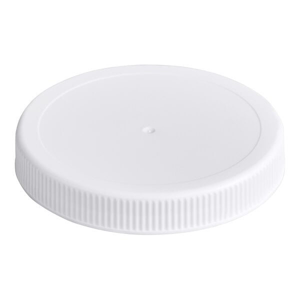 A white ribbed plastic cap with a foam liner.