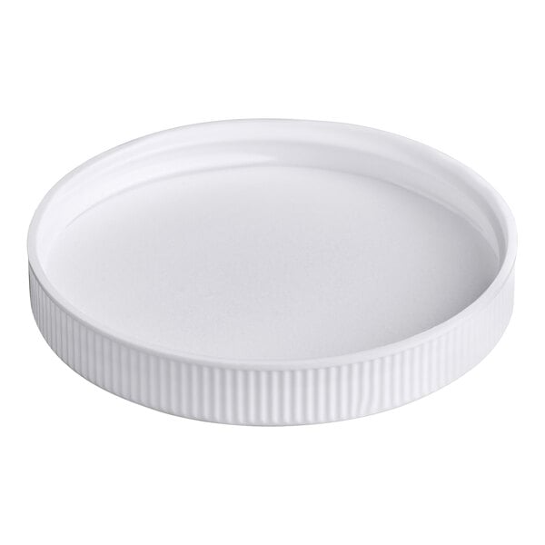 A white ribbed plastic cap with a foam liner.