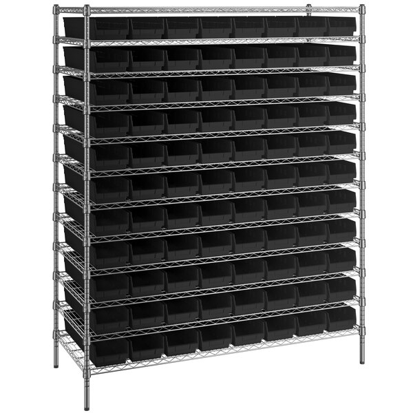 Regency 24 x 60 Chrome Wire Shelf Kit with 7 Can Racks and 74 Posts