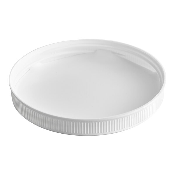 A white ribbed plastic cap with a foam liner.