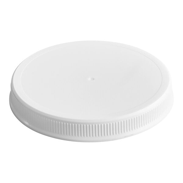 A white ribbed plastic cap with a foam liner.