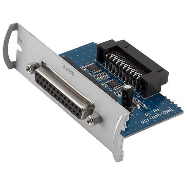 A POS-X serial interface card for a receipt printer with a computer chip.