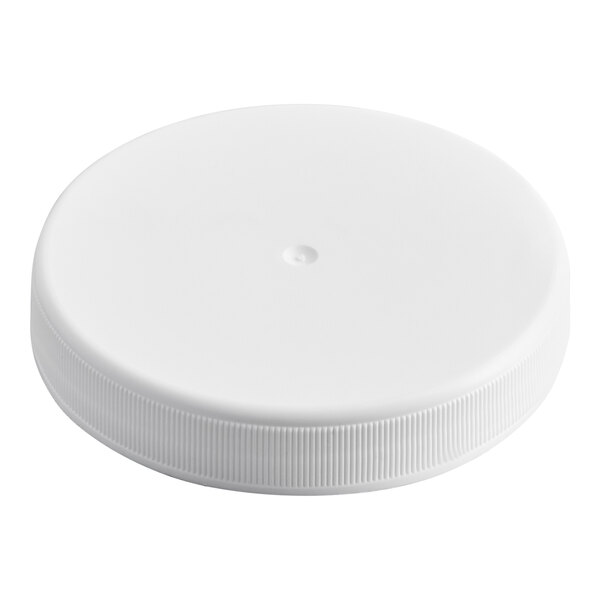 A white ribbed plastic cap with a foam liner.