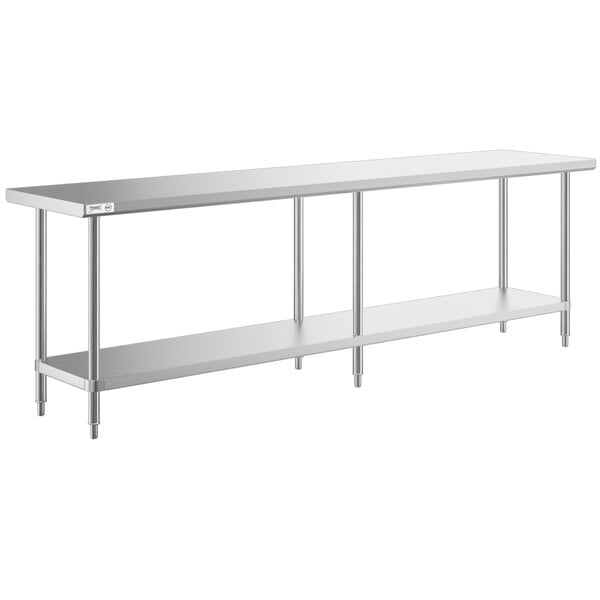 a white rectangular table with silver legs