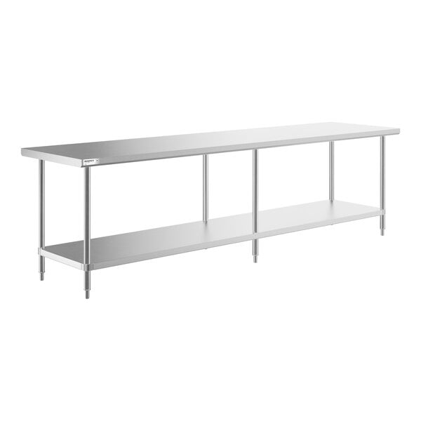 Regency 30" x 120" 16-Gauge 304 Stainless Steel Commercial Work Table with Undershelf