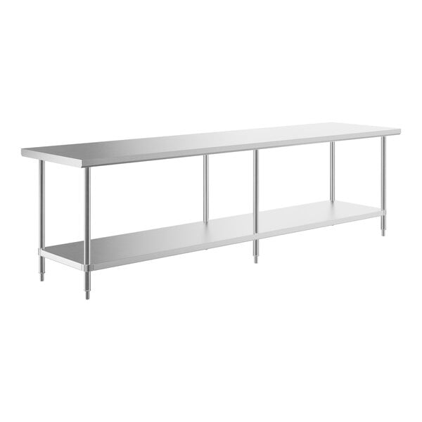 Regency 30" x 120" 16-Gauge 304 Stainless Steel Commercial Work Table with Undershelf