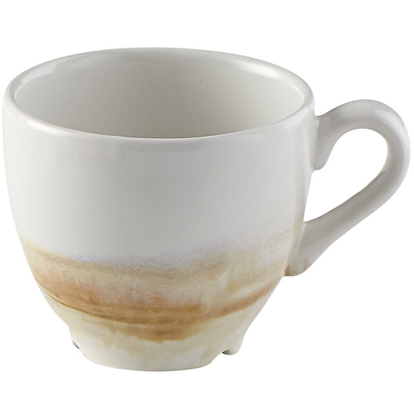 close-up of a white coffee mug