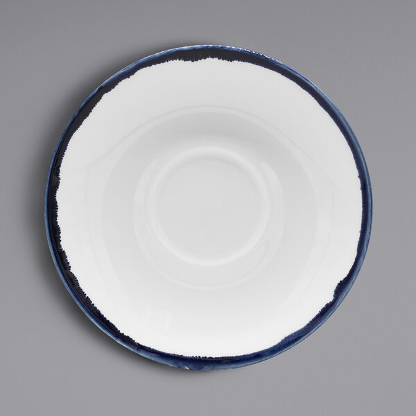 a white plate with a circular center