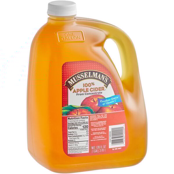 A jug of Musselman's Apple Cider.