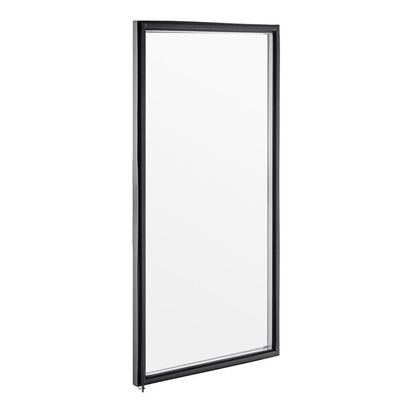 A black rectangular object with a white background.