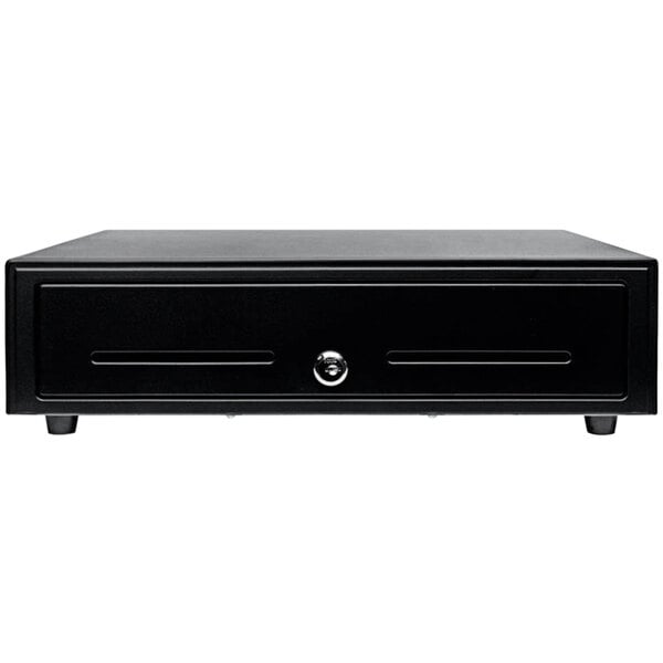 A Star black rectangular printer driven cash drawer.