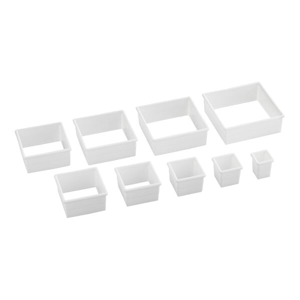 Ateco 5753 9-Piece Plastic Plain Square Cutter Set