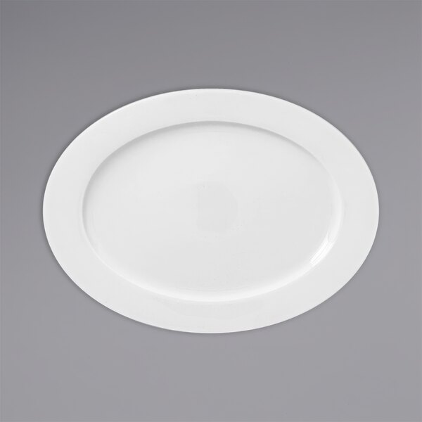 A white oval RAK Porcelain Polaris plate.