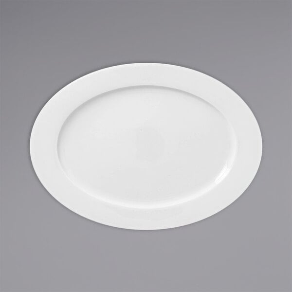 A white oval RAK Porcelain Polaris plate.