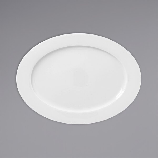 A white oval RAK Porcelain Polaris plate.