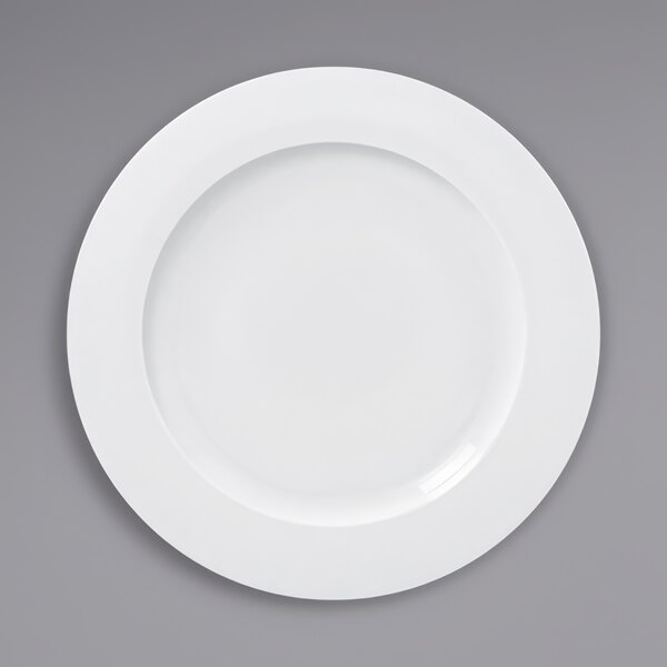 A RAK Porcelain white plate with a circular edge.