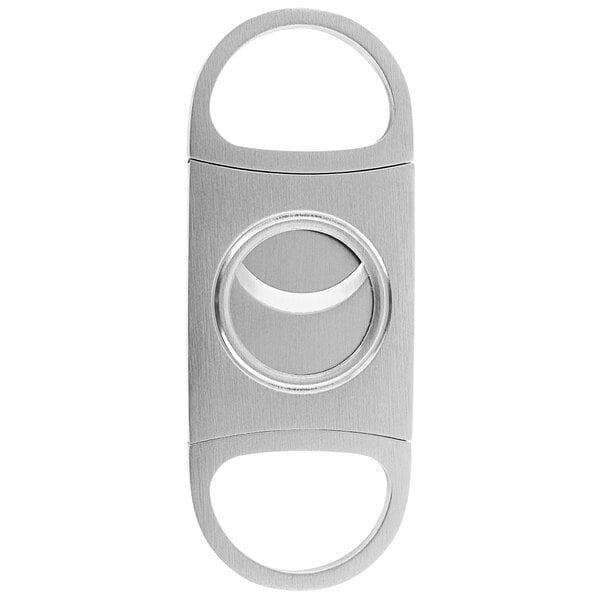 A Franmara stainless steel cigar cutter with a ring.